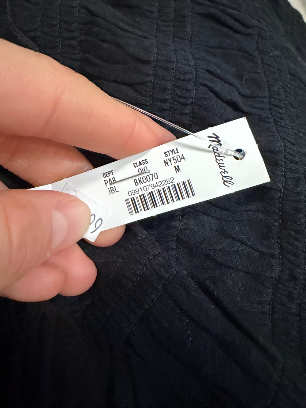 Madewell jet black Smocked Boatneck Top - Picture 5 of 5